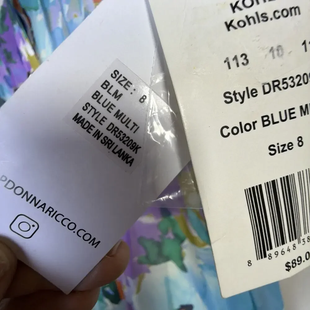 Donna Ricco mini dress floral dress womens 8 victorian summer spring wedding NWT - Picture 12 of 14